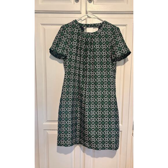 J Crew Silk Shift Dress Swoop Latticework Medallion Size 6 Open Back New $178 - Picture 1 of 10